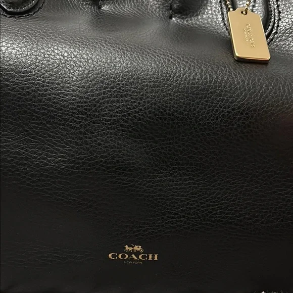 Coach Black Leather Tote Bag - Picture 3 of 12